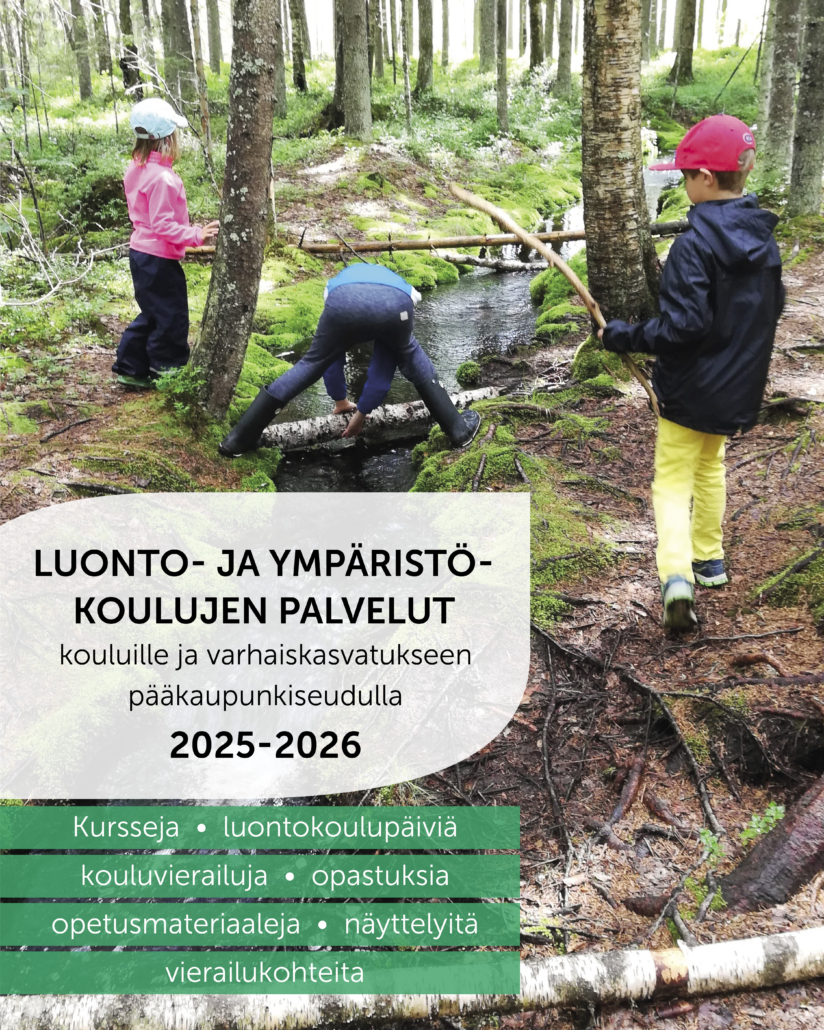 Luonto- ja ympäristökoulujen palvelut -esitteen kansikuva