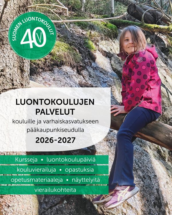 Luontokoulujen palveluesitteen kansi